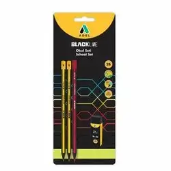 ADEL Black Line Pencil, 1 Pencil Sharpener, 1 Eraser