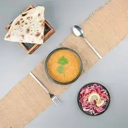 Lentil Soup And Salad And Bread