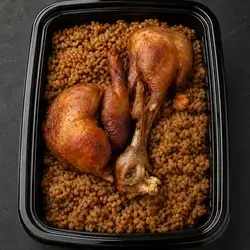 Fried Chicken On Pomegranate Molasses Rice