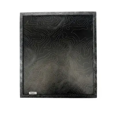 Black Contour Lines Glass Mousepad 45*40