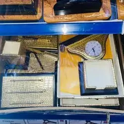 Set Of Desk Top Leather Gold