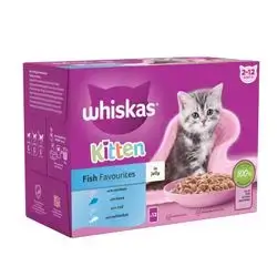 whiskas kitten fish favourites in jelly 12x85g