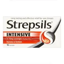 strepsils intensive flurbiprofen 8.75 mg 16 lozenges honey & lemon