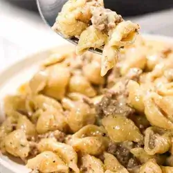 Meat Alfredo Pasta