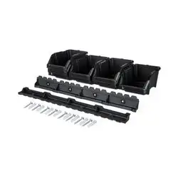 Wall Mounted Stacking Bins For Tools Set Of 8 Black