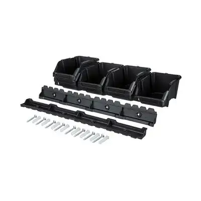 Wall Mounted Stacking Bins For Tools Set Of 8 Black