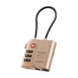 Momax PinLock TSA Padlock Find My Locator (Desert Titanium)