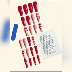 24pcs Ultra Long Coffin Style Nails In Light Pink,
