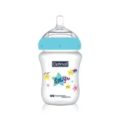 Mamilla Extra Wide Neck Double Anti-Colic Feeding Bottle 300ml (+0) - Blue