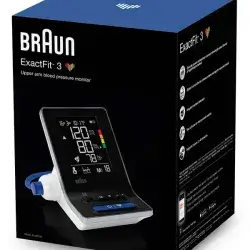 Braun ExactFit 3 Blood Pressure Monitor - Accurate Blood Pressure Machine with Coded Color Results, 2 Upper Arm Blood Pressure Cuff Sizes, Stores 40 Readings, FSA / HSA Eligible