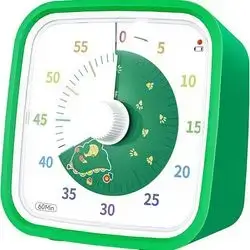 Yunbaoit Visual Timer with Protective Case, Dinosaur Disk 60 Minute Countdown Timer for Kids and Adults, Silent Time Management Tool(Green Dinosaur)