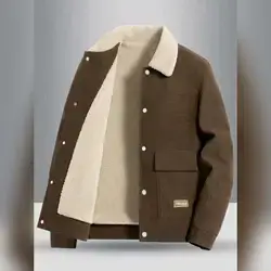 New Men's Long Sleeve Outdoor Casual Thicken Warm Fleece Jacket - XL