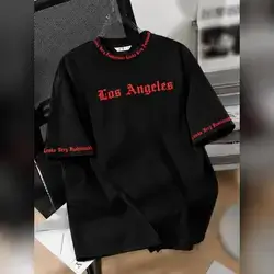 SHEIN Bolty Los Angeles Gothic Font Short Sleeve T-Shirt - 8 Years