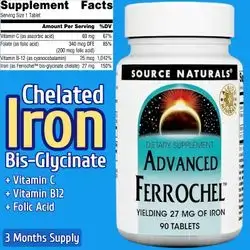 Iron Bisglycinate, Advanced Ferrochel, Bioavailable Iron, Iron 27mg, Iron Glycinate, Iron, Gentle on the Stomach and Colon, 90 Tablets Iron