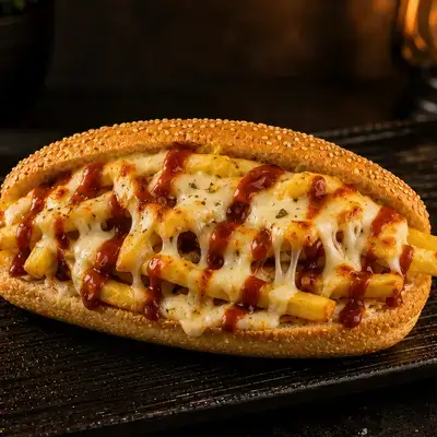 French Fries Sandwich with Mozzarella Cheese