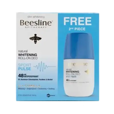 Natural Whitening Roll-On Deo Sport Pulse 48HR (1) 50ml + (1) 50ml Free _ Beesline