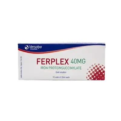 Ferplex Iron Protein Succinylate 40mg Oral Solution 10 vials Of 15ml _ Versalya Pharma