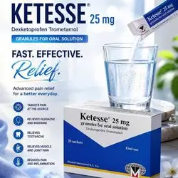 Ketesse 25mg (Dexketoprofen) granules for oral solution (1 sachet)