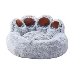 Paws-Shaped Bed Light Grey 50cm