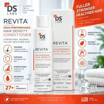 DS Laboratories REVITA® High-Performance Hair Density Conditioner — Thickening, Fortifying & Strengthening, 27+ Key Ingredients, 205 ml.