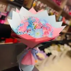 Blue And Pink Flower Bouquet