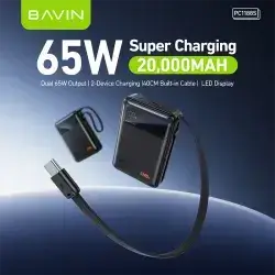 BAVIN 20000mAh 65W PD Fast Charging Powerbank for Laptop & Mobile Phones