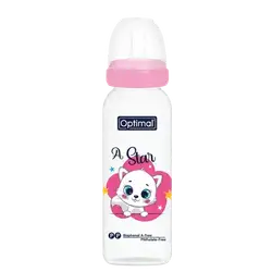 P.P Slim Waist Feeding Bottle 2 From 6-12 Months PINK 240ml OPB-1026 _ Optimal
