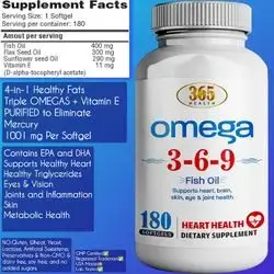 Omega 3 6 9, from Fish, Flaxseed, Borage Oils, omega3, Omega 3, fish oil, healthy eyes, brain, skin, Heart, joints, 180 Softgels omega 3 6 9