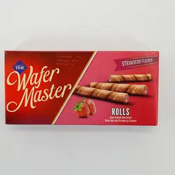 Time Wafer Master Rolls With Strawberry Cream 65G
