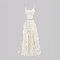 SHEIN MOD Elegant Ruffle Edge Camisole And Skirt 2 Pieces Set - Small