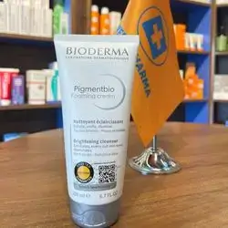 bioderma pigmentbio foaming cream 200ml brightening cleanser exfoliates , evens out skin tone , dark spots - sensitive skin
