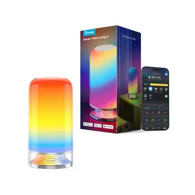 Govee RGBIC Smart Table Lamp 2, Matter Wi-Fi & Bluetooth Touch LED Lamp (Corded) H6022