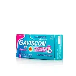 gaviscon double action heartburn & acid indigestion 32 mint chewable tablets