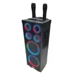 SING-E JQS9088L Portable Outdoor Speaker 8 Inch Music Wireless 2 Microphone BT Karaoke Party DJ Speaker