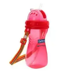 Optimal Wide Neck Silicone Straw Bottle 400ml