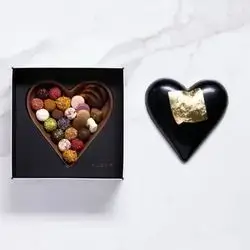 V Love Gold Black Heart