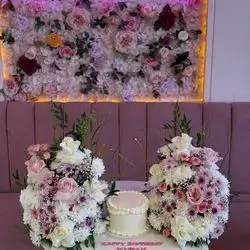 Cake and flowers