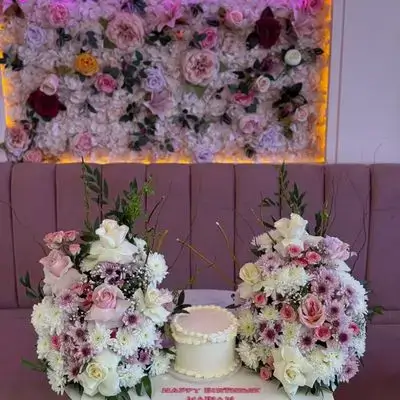 Cake and flowers