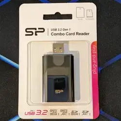 Silicon Power Combo Black SD and microSD USB 3.2 Card Reader