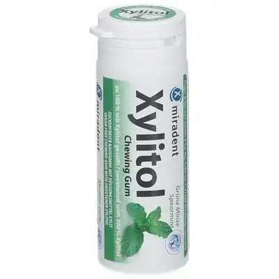 miradent xylitol chewing gum green tea flavor (30 gums )