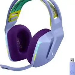 Logitech G733 LIGHTSPEED Wireless Gaming Headset with suspension headband, LIGHTSYNC RGB, Blue VO!CE mic technology and PRO-G audio drivers - Lilac