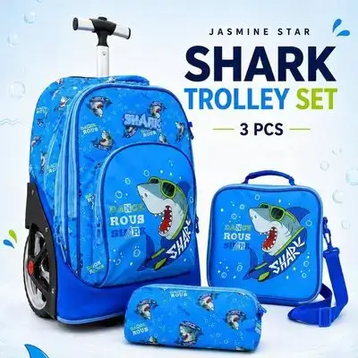 Jasmine Star 3-Piece Trolley School Bag Set