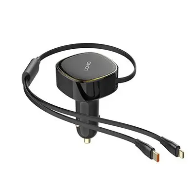 LDNIO C107 30W High Power Fast Charger with Retractable Cable