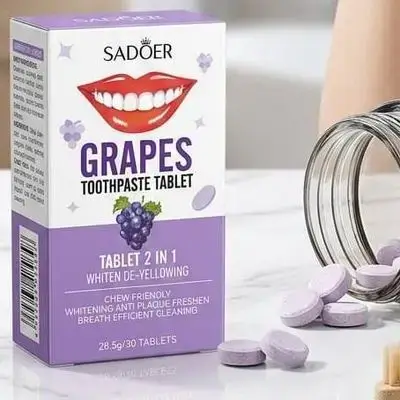 Sadoer Grapes Toothpaste Tablet (30 Tablets)