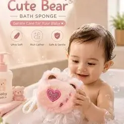 Cute Bear Baby Bath Sponge