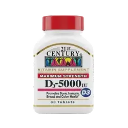 Vitamin D3-5000IU 30 Tablets _ 21ST CENTURY
