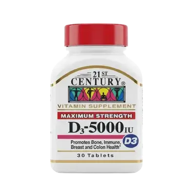 Vitamin D3-5000IU 30 Tablets _ 21ST CENTURY