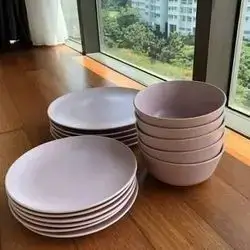 Pink Plate Set (18 Pieces) Don'T Worry About It