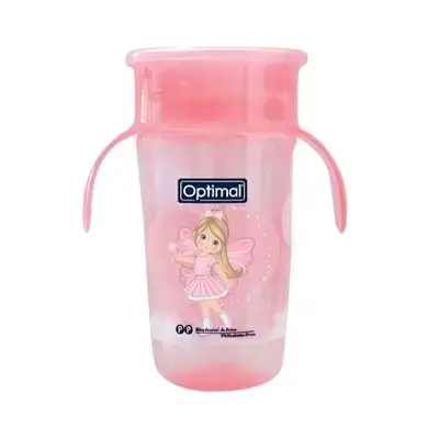 Rotating Training Cup with Handle Cup 320ml (+9) - Pink