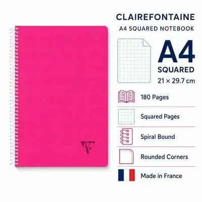 Clairefontaine A4 Grid Notebook – 180 pages – 90 gsm